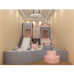 Soft Play Area Supplier - Mini Indoor White Pink Toddler Play Slide