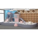 Soft Play Area Supplier - Mini Indoor White Pink Toddler Play Slide