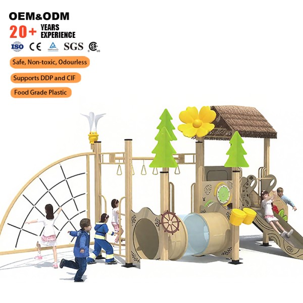 Playhouse Equipment Factory - Outdoor Playhouse Climbing Rope Slide