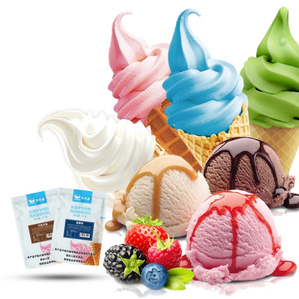 Taiwan Brown Sugar Milk Tea Chocolate Bananas Strawberries Lemon Oranges Flavor Instant Soft Serve Ice Cream Powder Mix
