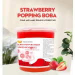 Factory Reserve Price Wholesale 3.1kg New Fruit Flavor Strawberry Popping Boba Pearls Bursting Boba for Bubble Tea