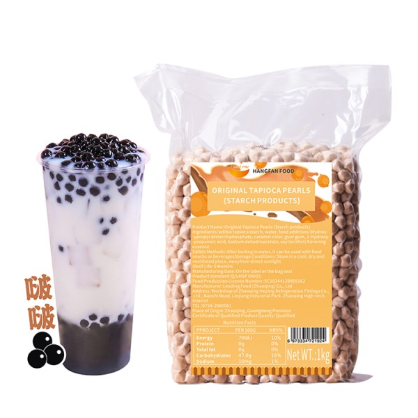 2023 Hot Selling Taiwan Milk Tea Boba Bubble Tea Ingredients Halal Tapioca Pearls Bubble Tea Bobas