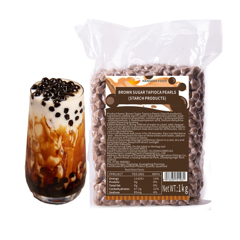 2025 Hot Selling Best Price Wholesale High Quality Bubble Tea Ingredients Supplier Boba Tea Instant Brown Black Tapioca Pearls