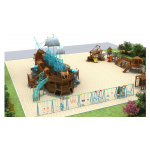 Wooden Pirate Ship Factory - Customizable Large Slide Set Schools