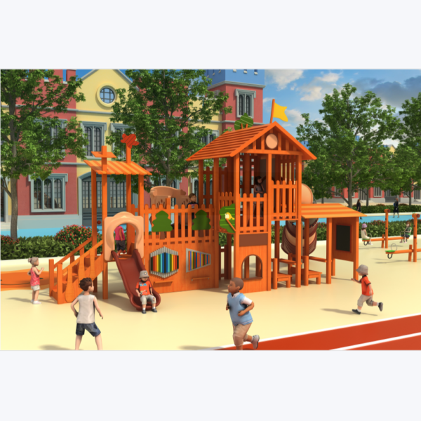 Outdoor Playground Equipment Supplier - Customize Newest Slide Wooden