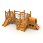 Outdoor Amusement Equipment Supplier - Multi-Functional Wooden Playground