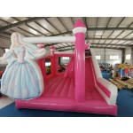 Pink Princess Bounce House Factory - 2025 New 23ft With Slide