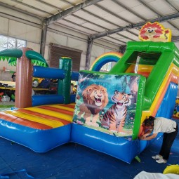 Inflatable Bouncer Manufacturer - Funny Rainbow Lion-Themed Slide