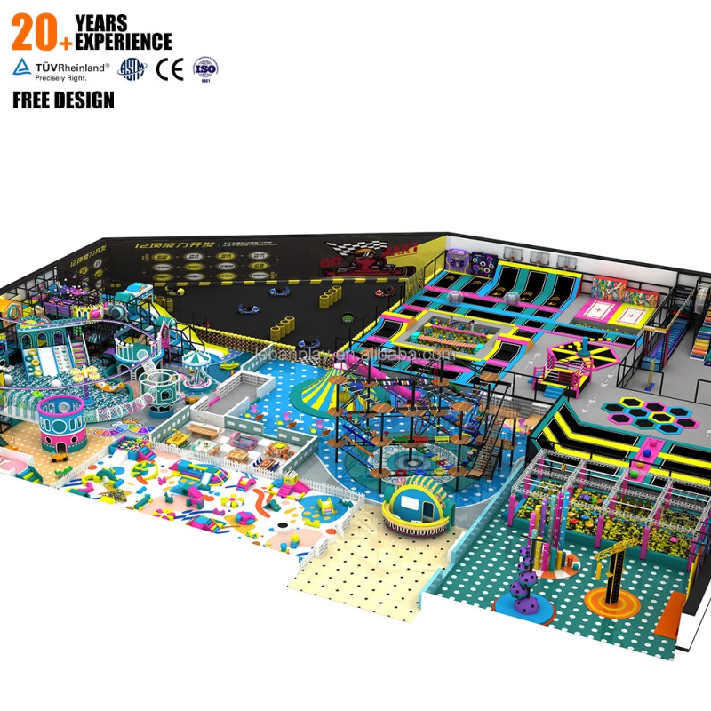 Trampoline Park Supplier - Customized Large Size Kids Trampoline Park