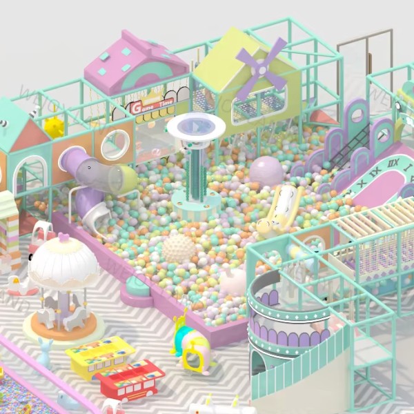 Safety Slides Manufacturer - Candy Theme Wooden Indoor Playground