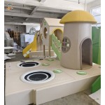 Playhouse Manufacturer - Custom Wood Mushroom Playhouse Slide