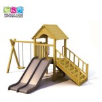 Wooden Playhouse Supplier - Wooden Playhouse with Climbing Frame