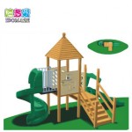 Wooden Playhouse Supplier - Wooden Playhouse with Climbing Frame