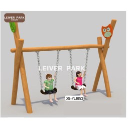 Children Outdoor Playground Factory - Wooden Structure Swing Seesaw