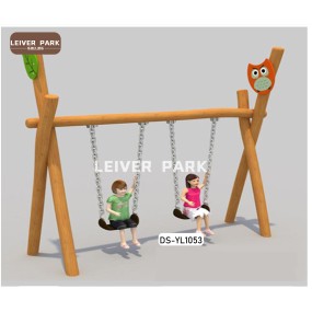 Children Outdoor Playground Factory - Wooden Structure Swing Seesaw
