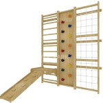 Wooden Gym Equipment Supplier - 9 in 1 Climbing Wall Kids