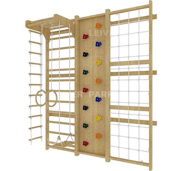 Wooden Gym Equipment Supplier - 9 in 1 Climbing Wall Kids