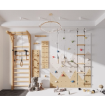Wooden Gym Equipment Supplier - 9 in 1 Climbing Wall Kids
