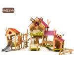 Wooden Playhouse Manufacturer - Outdoor With Slide Swing Set