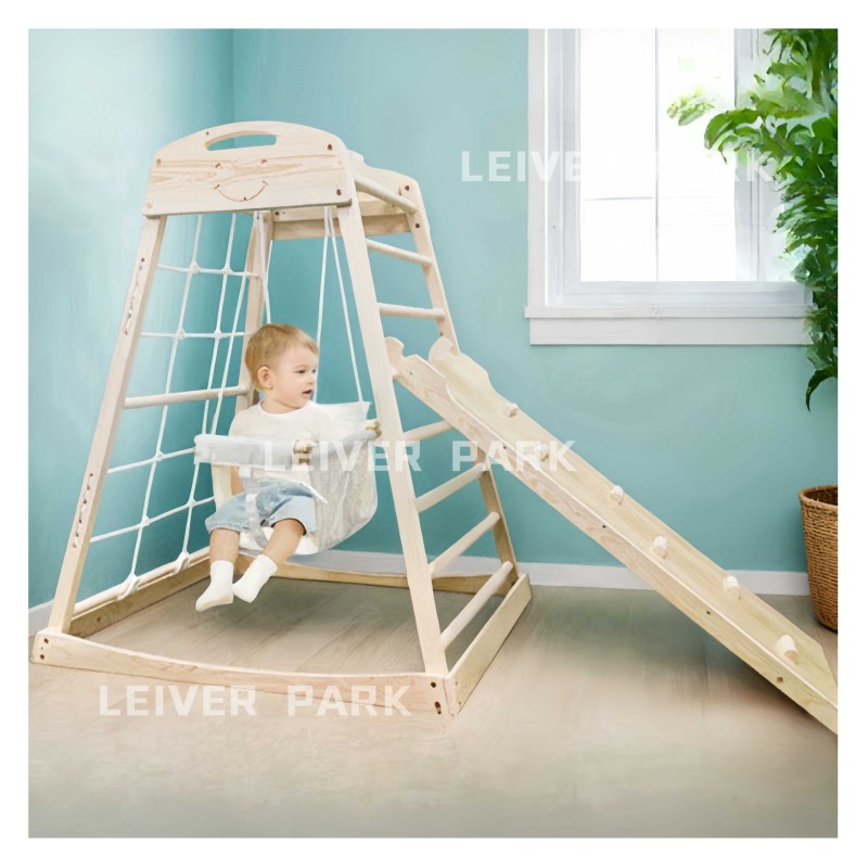 Wooden Climbing Toys Factory - Kid 3 in 1 Climbing Frame