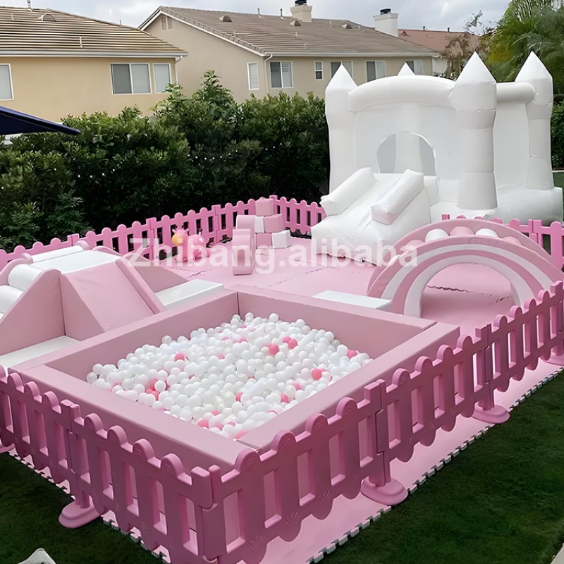 Indoor Soft Play Equipment Supplier - White Ball Pit Climber Set