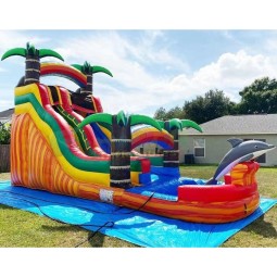 Water Slide Supplier - 18ft Inflatable Water Slide Adult Jumping