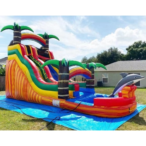 Water Slide Supplier - 18ft Inflatable Water Slide Adult Jumping