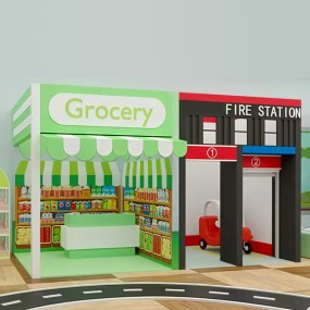 Mini Kitchen Equipment Factory - Indoor Playground Fun Role Play