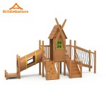 Outdoor Slide Manufacturer - Wooden Climbing Rock Frame Playground