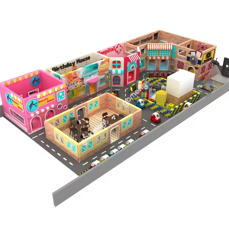 Indoor Playground Factory - Town Playhouse Interactive Role Play
