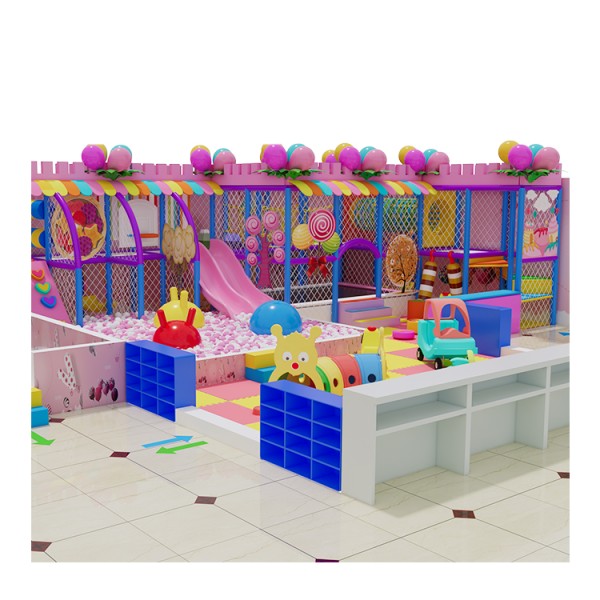 Indoor Play Equipment Factory - Candy Theme Ball Pit Slide Play