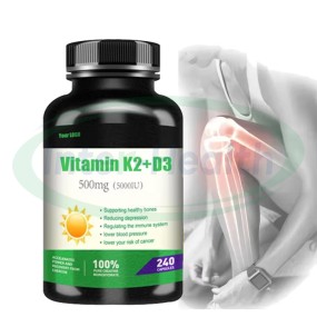 Ausreson Halal Vitamin D3 K2 Softgels MK7 Vegan Support Immune Bone Health Supplement 100000 Iu 50000iu Vitamin D3 K2 Capsules