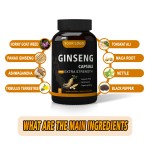 Ausreson Health Korean Red Panax Ginseng Extract Capsules Skin Care Energy Supplement Maca Panax Ginseng Capsules for Men