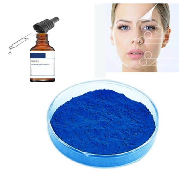 Cosmetic Raw Powder Ghk-cu Hair CAS 49557-75-7 Copper Peptide Ghk-cu