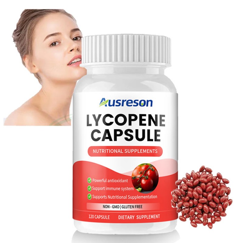 Ausreson OEM Herbal Extract Organic Lycopene Capsules Antioxidant Softgel Bulk Dietary Supplements 500mg Lycopene Capsules