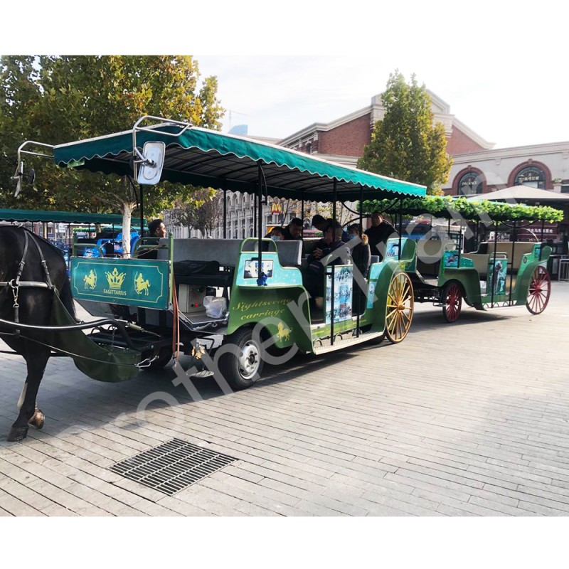 Royal Carriage Factory - European Black Horse Carriage 4 Wheels