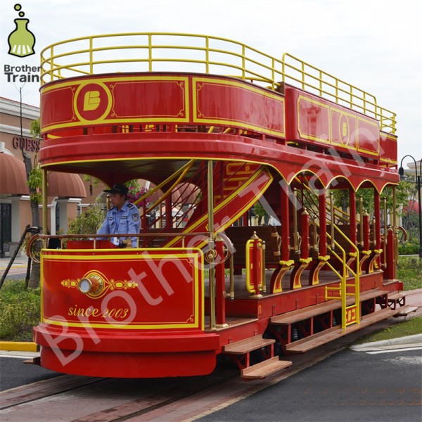 Double Decker Supplier - Double Decker Battery Electric Trolley Tracked