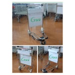 Airport Hand Cart Supplier - Stainless Steel 3-Wheel Passenger Luggage
