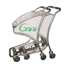 Airport Shopping Trolley Manufacturer - Four-Wheel Stainless Brake Design