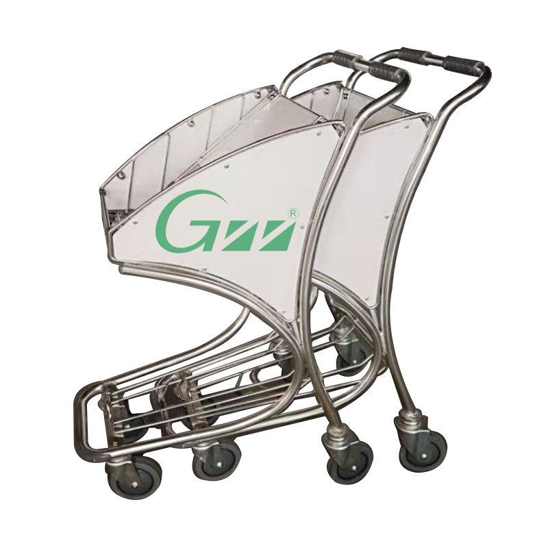 Airport Shopping Trolley Manufacturer - Four-Wheel Stainless Brake Design