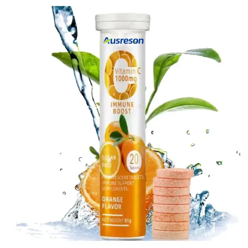 Ausreson Vitamin c Plus Zinc Tablets Immune Supplement 500mg 1000mg Vitamin c Effervescent Tablet