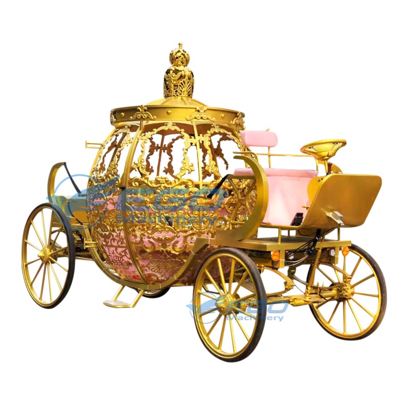 Pumpkin Carriage Manufacturer - Custom Gold Sculptured Electric Carriage