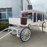 Funeral Hearse Manufacturer - White Classic Four Wheels Horse Drawn