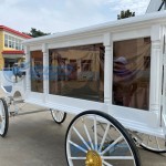 Funeral Hearse Manufacturer - White Classic Four Wheels Horse Drawn