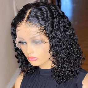 Lace Frontal Wig Manufacturer - Natural Color Raw Deep Wave Bob