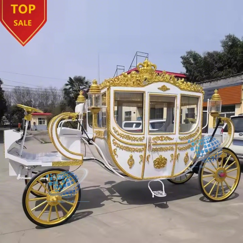 Gold Carriage Factory - Electric Horseless Wedding Princess Wagon