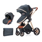 Baby Stroller Manufacturer - EN1888 3 in 1 Foldable Black
