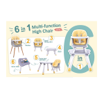 High Chair Manufacturer - 3 in 1 Portable Soft Plastic