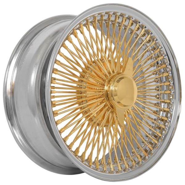 Wire Wheel Supplier - Triple Gold Chrome 100 Spokes