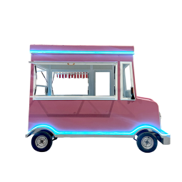 Pink Food Truck Manufacturer - Double Axle Mobile